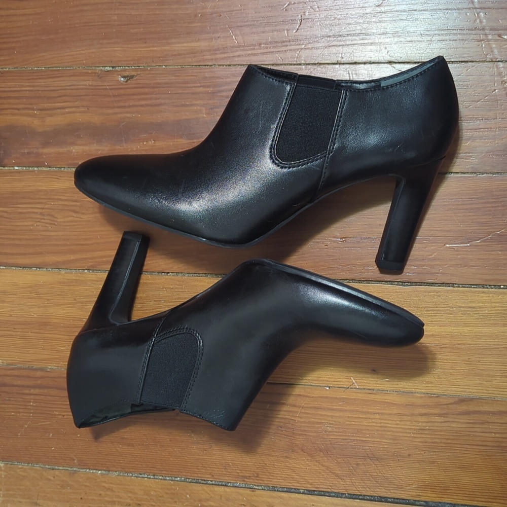 Franco Sarto Women’s Leather Ankle Booties NEW Heels‎ Boots Suri Chelsea Size 9 - Picture 4 of 11